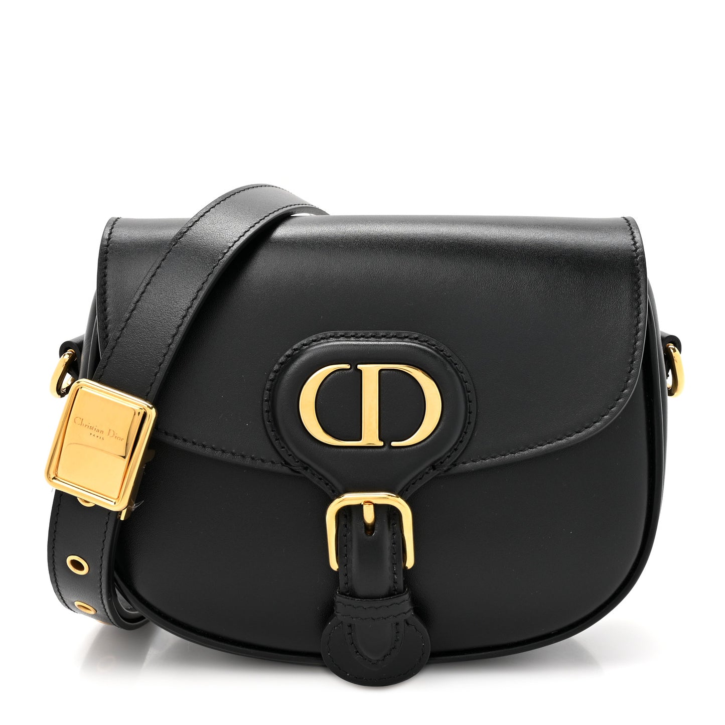 Box Calfskin Small Bobby Flap Black