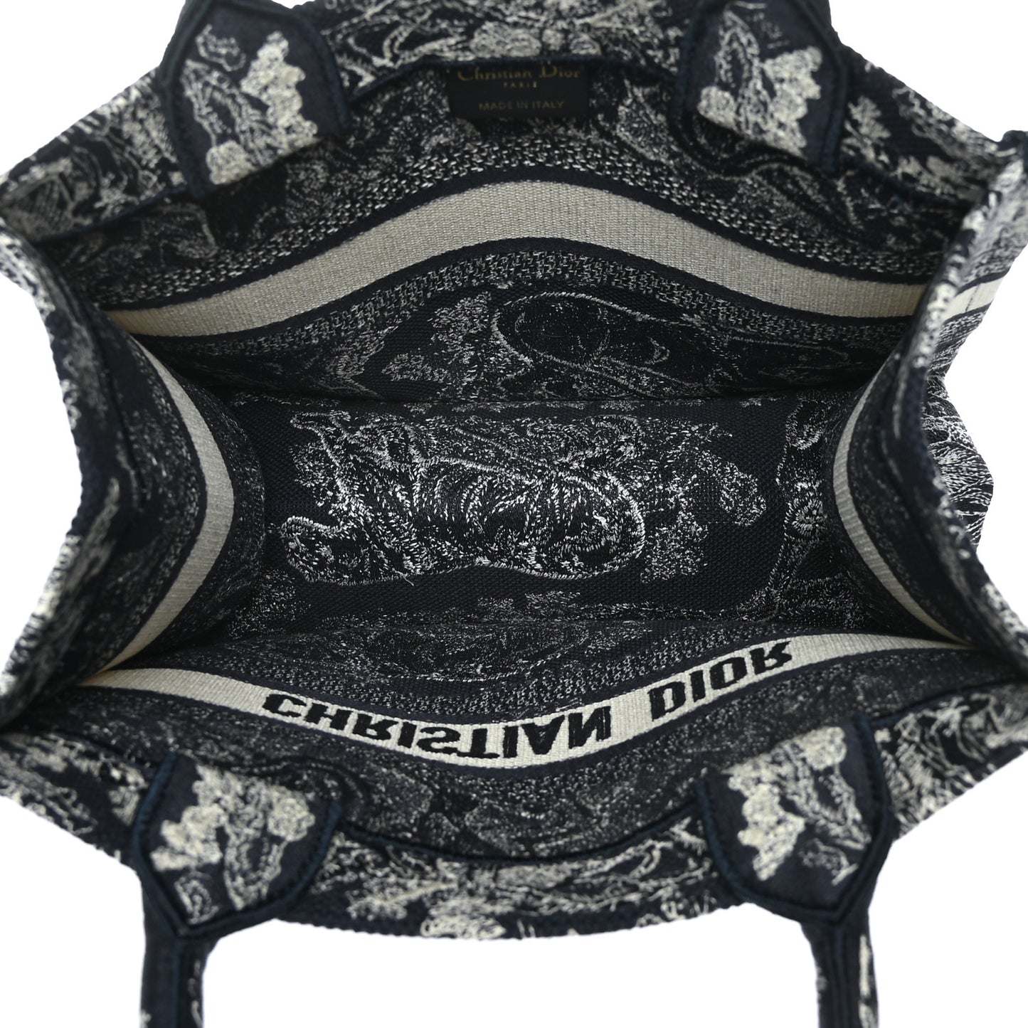 Canvas Embroidered Small Dioriviera Toile De Jouy Book Tote Blue