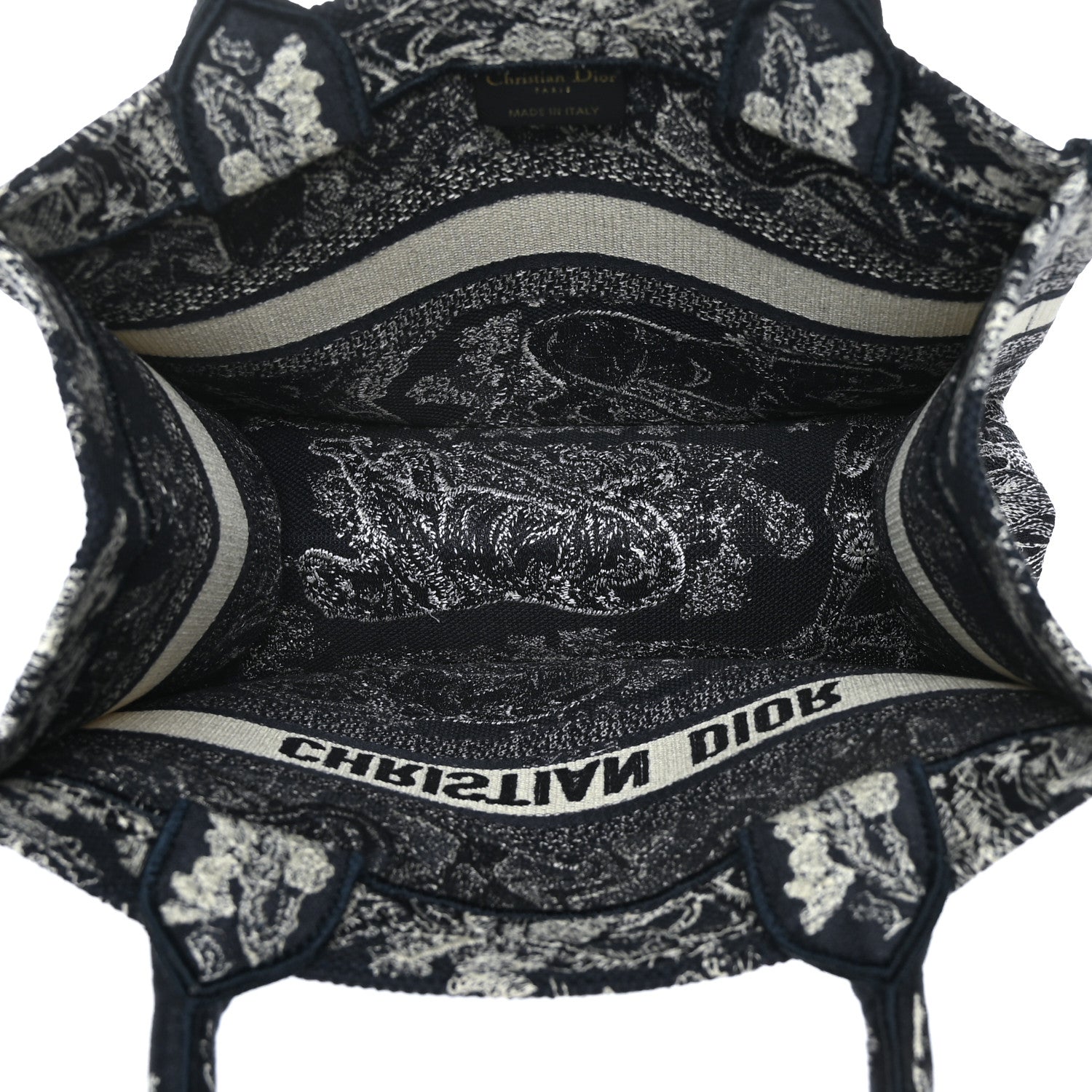 Christian Dior Canvas Embroidered Small Dioriviera Toile De Jouy Book Tote Blue 5 of 9
