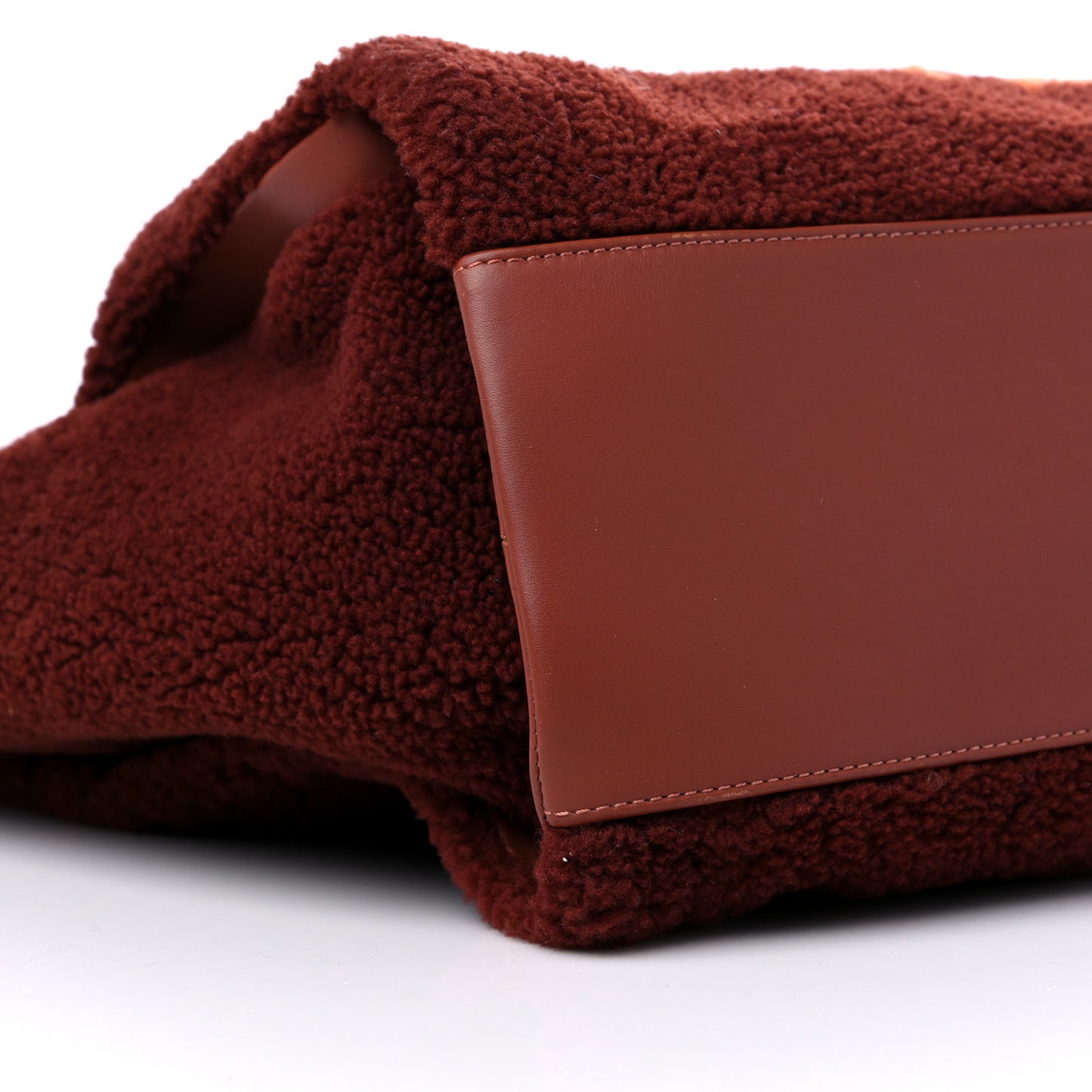 Shearling Large Deauville Tote Burgundy