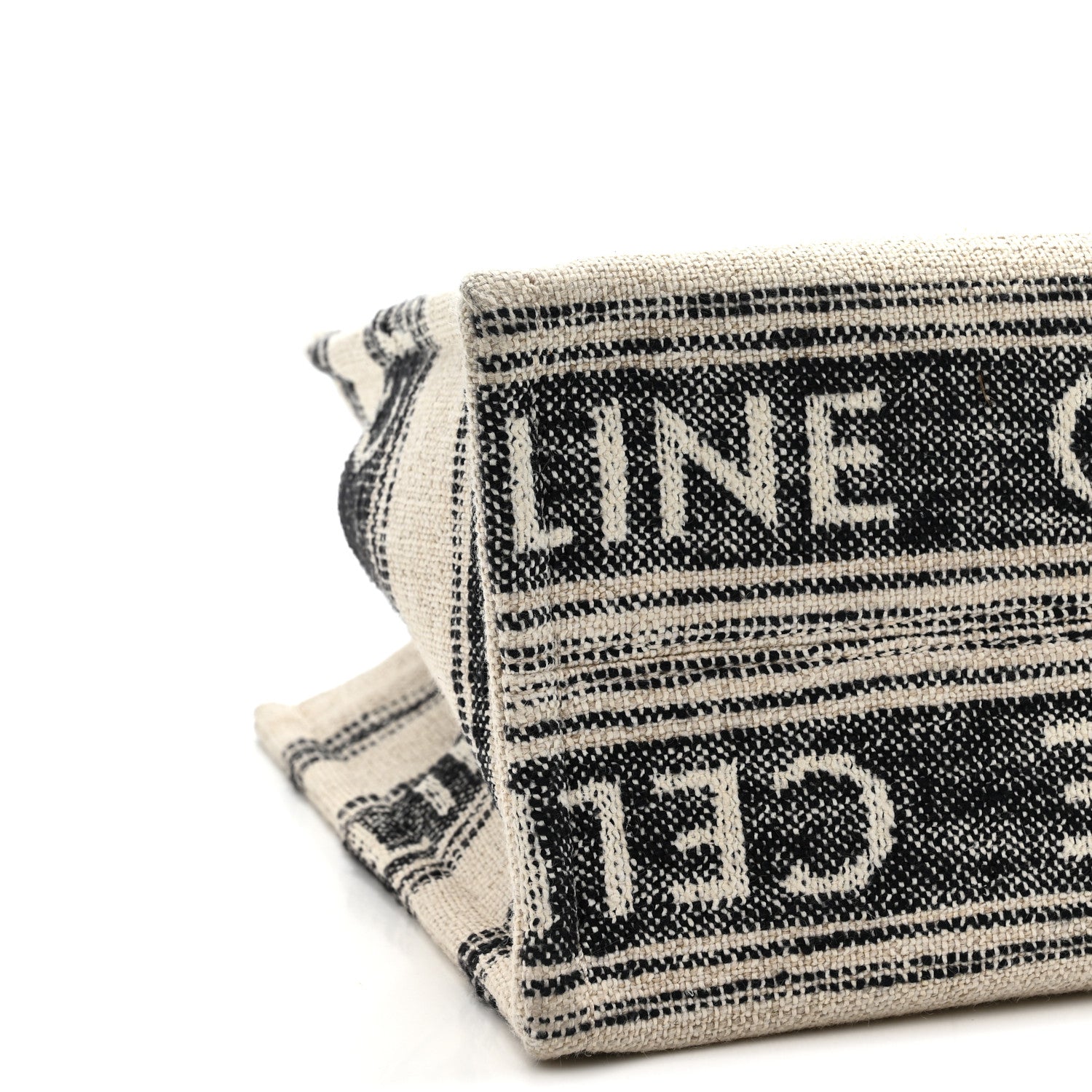 Celine Jacquard Striped Large Cabas Thais White Black 8 of 11