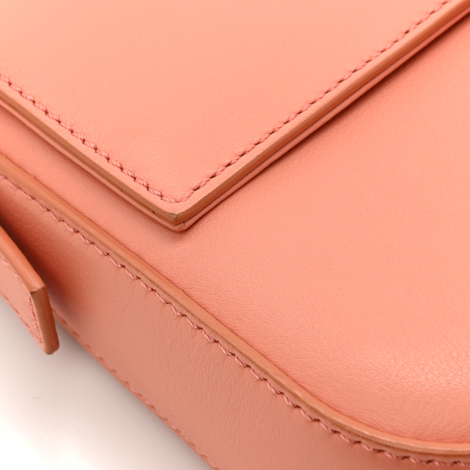Fendi Vitello Flamingo Crystal Baguette Rosa Pesca 12 of 17