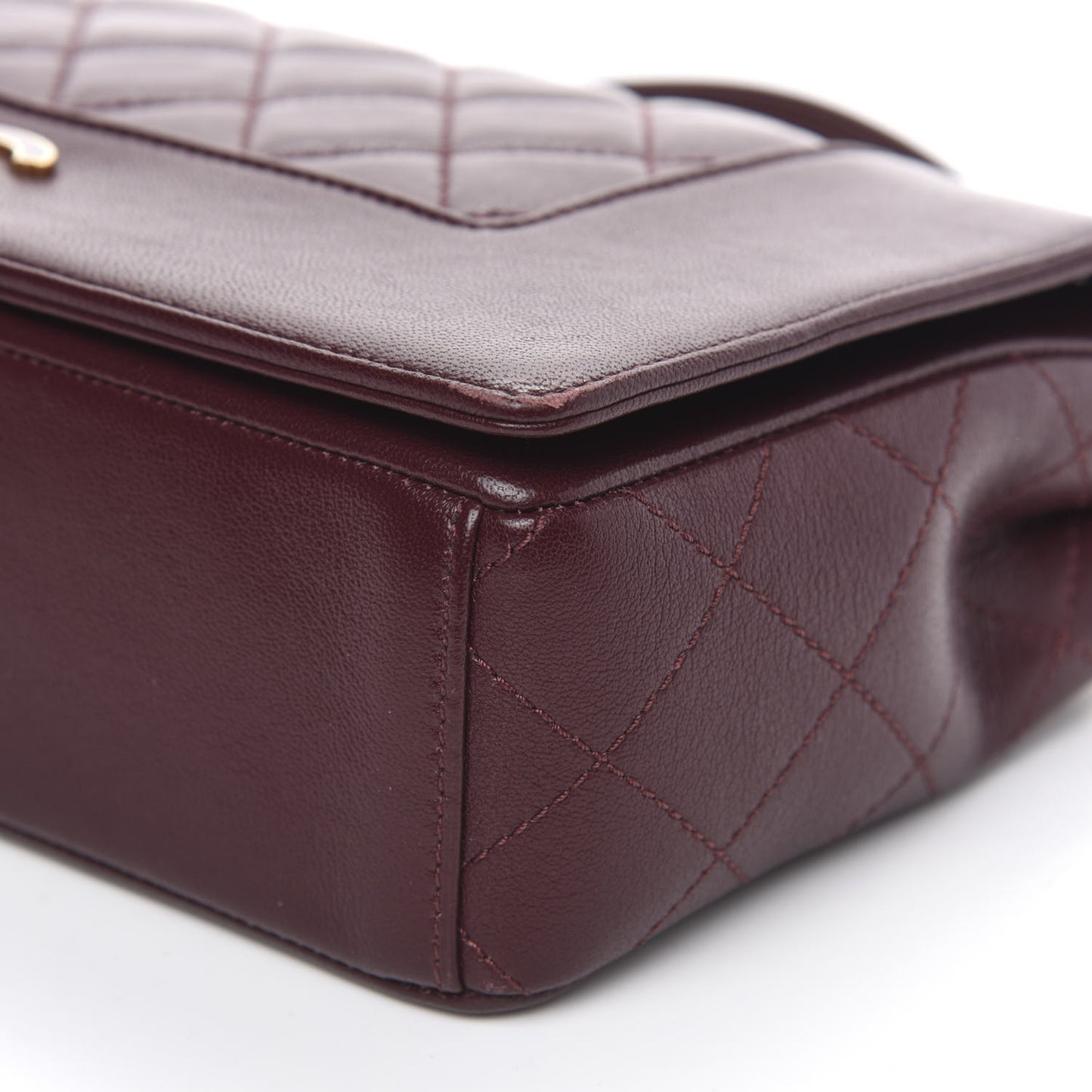 Sheepskin Quilted Vintage Mademoiselle Flap Dark Red