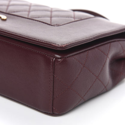 Chanel Sheepskin Quilted Vintage Mademoiselle Flap Dark Red 10 of 14