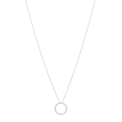 Roberto Coin 18K White Gold Diamond Small Tiny Treasures Circle Pendant Necklace 1 of 4