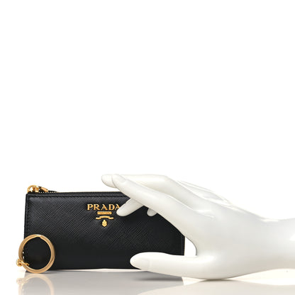 Prada Vitello Move Zip Around Keychain Black 2 of 7