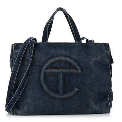 Telfar Denim Medium Shopping Bag Blue 1 of 10