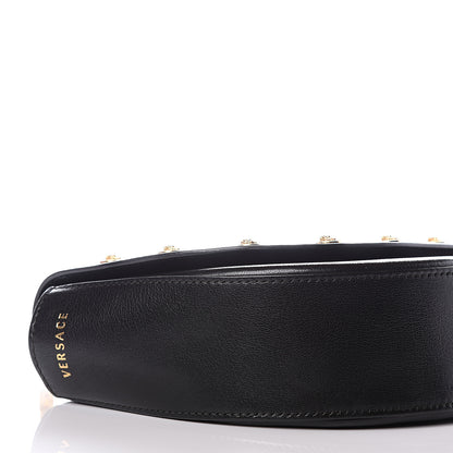 Versace Calfskin Goatskin Medallion Tribute Chain Shoulder Bag Black 8 of 11