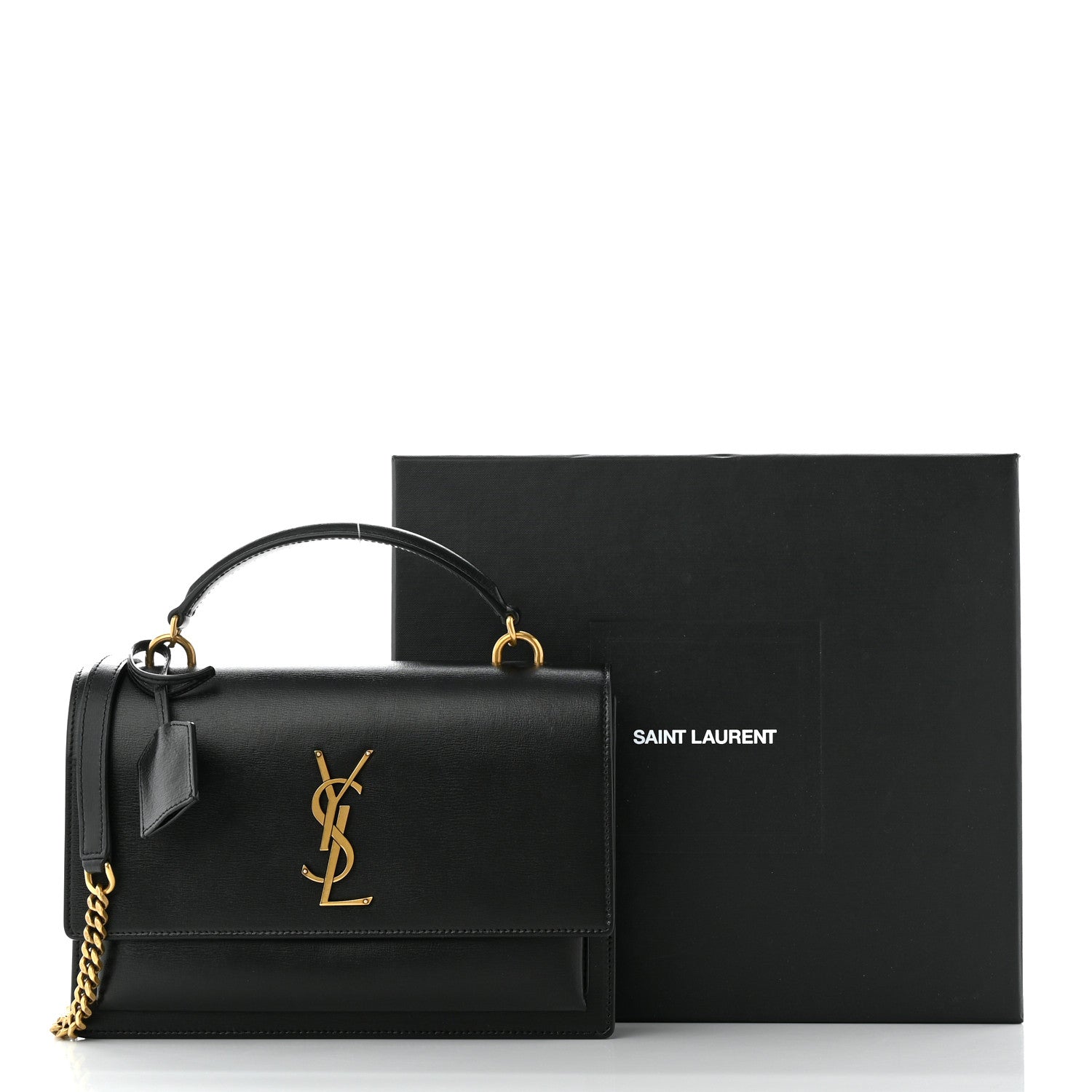 Saint Laurent Calfskin Monogram Sunset Chain Wallet Black 11 of 11
