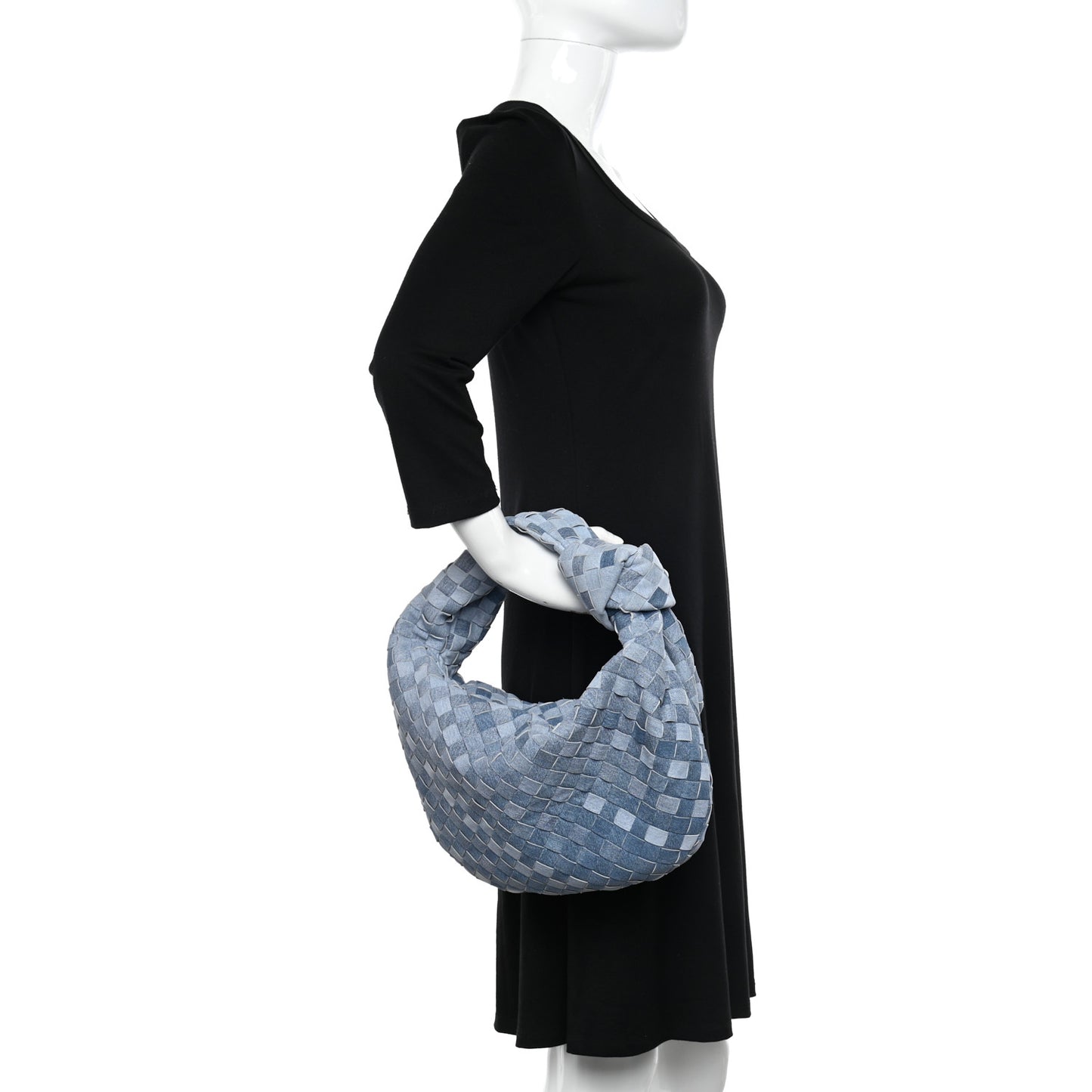 Nappa Denim Effect Intrecciato Teen Jodie Hobo Denim