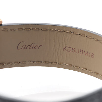 Cartier 18K Pink Gold Alligator 31.5mm Santos Dumont Quartz Watch Grey 6 of 7