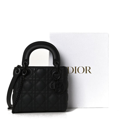 Christian Dior Ultra Matte Calfskin Cannage Mini Lady Dior Black 9 of 9