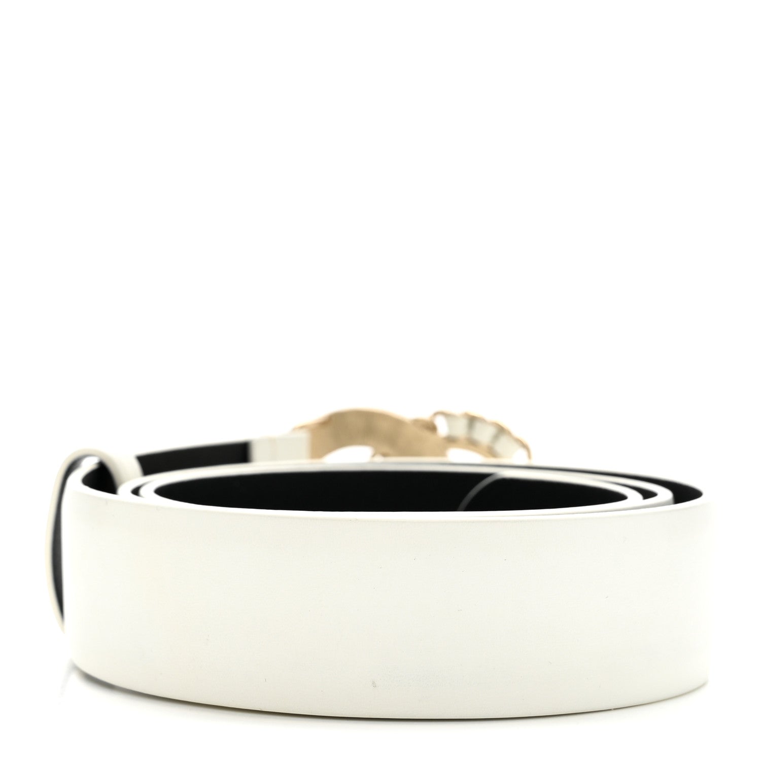 Chanel Lambskin Crystal Pearl CC Belt 75 30 White 1878762
