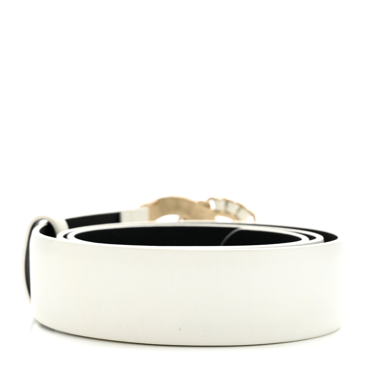 Lambskin Crystal Pearl CC Belt 75 30 White