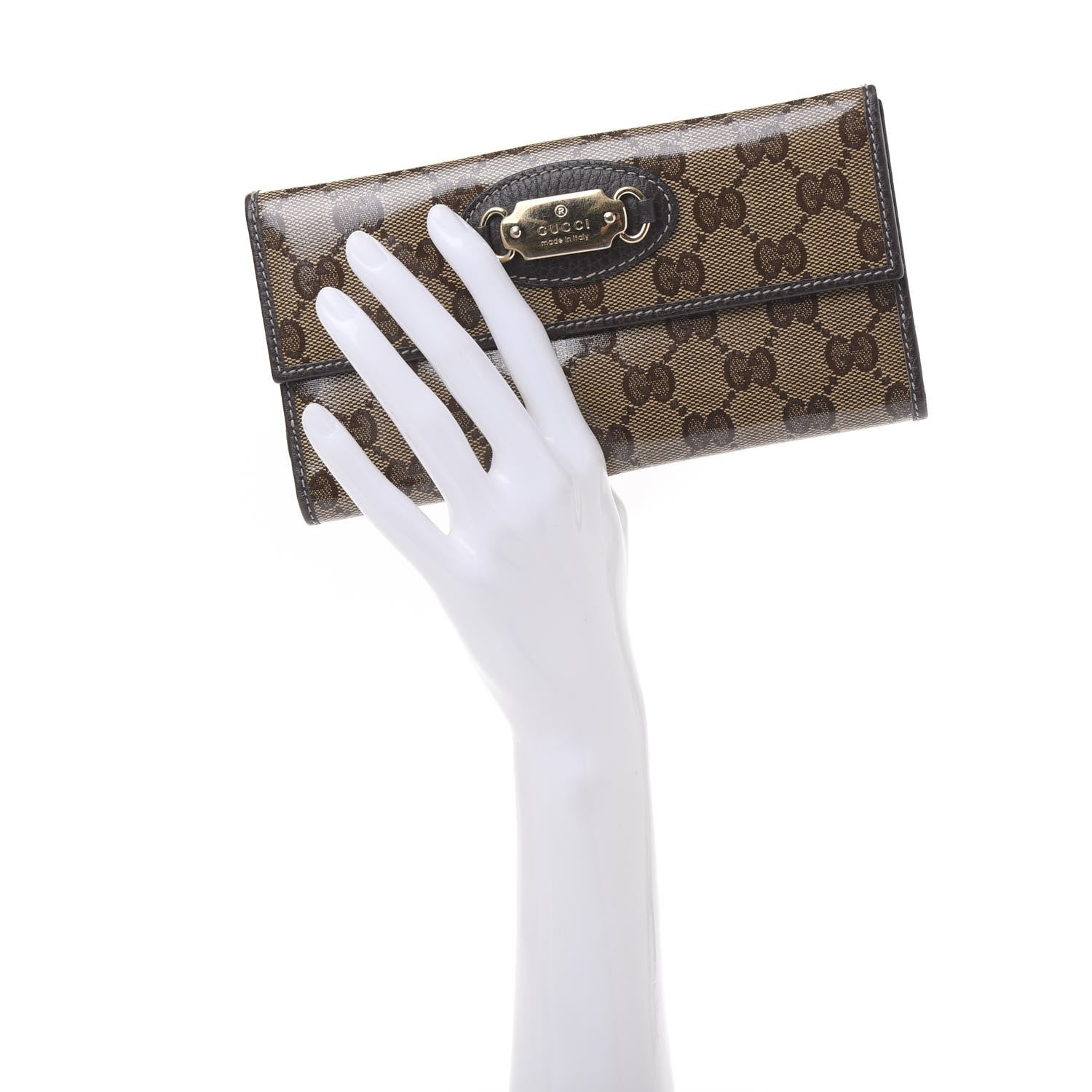 Gucci Crystal Monogram Continental Wallet Brown 2 of 11