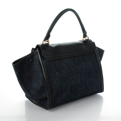 Celine Smooth Calfskin Denim Medium Trapeze Blue 3 of 7