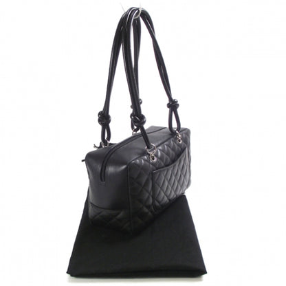 Chanel Calfskin Quilted Large Cambon Bowler Black White 3 of 11