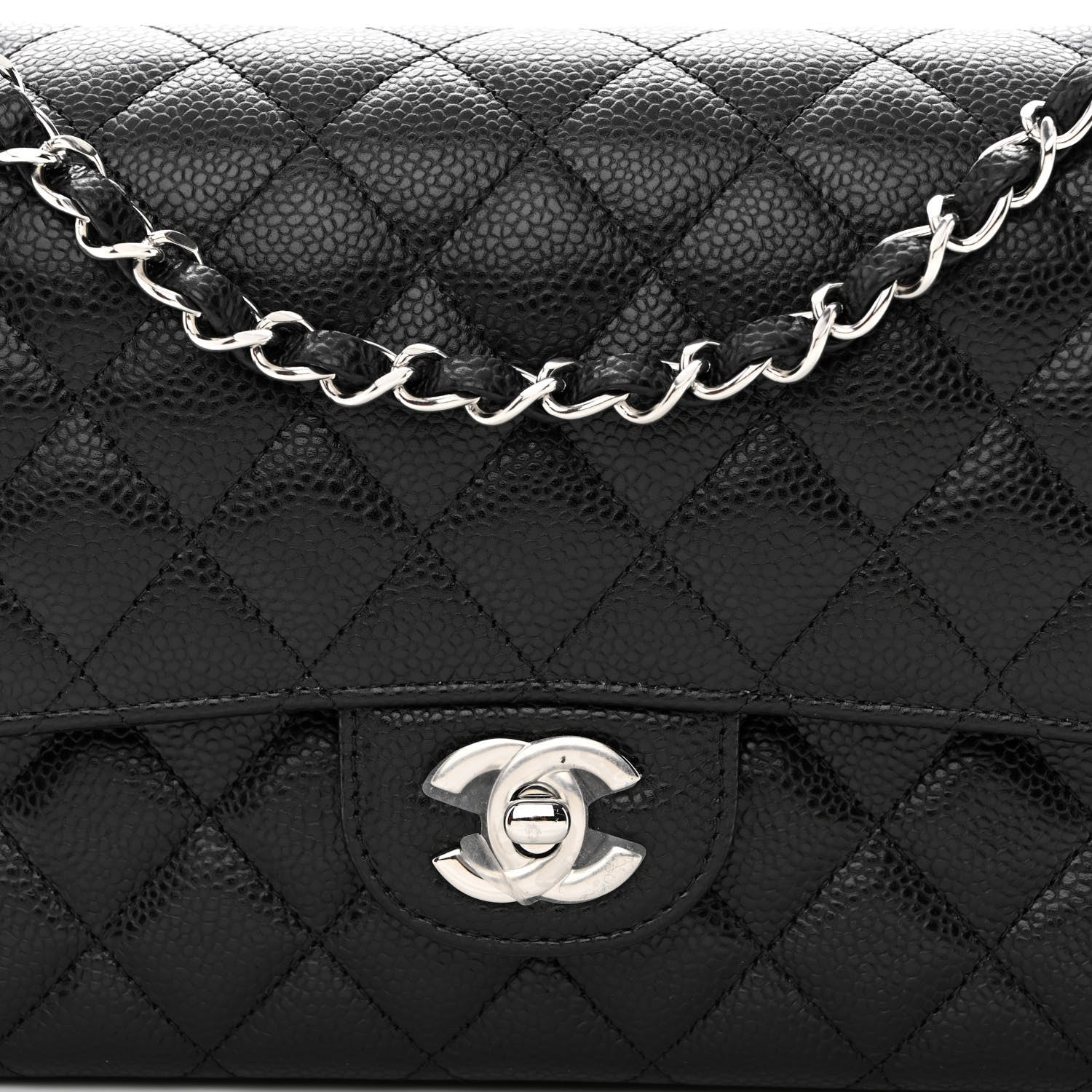 Chanel Caviar Quilted Medium Double Flap Black 8 of 11
