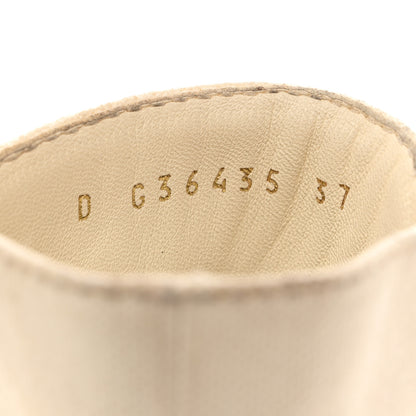 Chanel Fabric CC Lace Up Boots 37 White 7 of 11