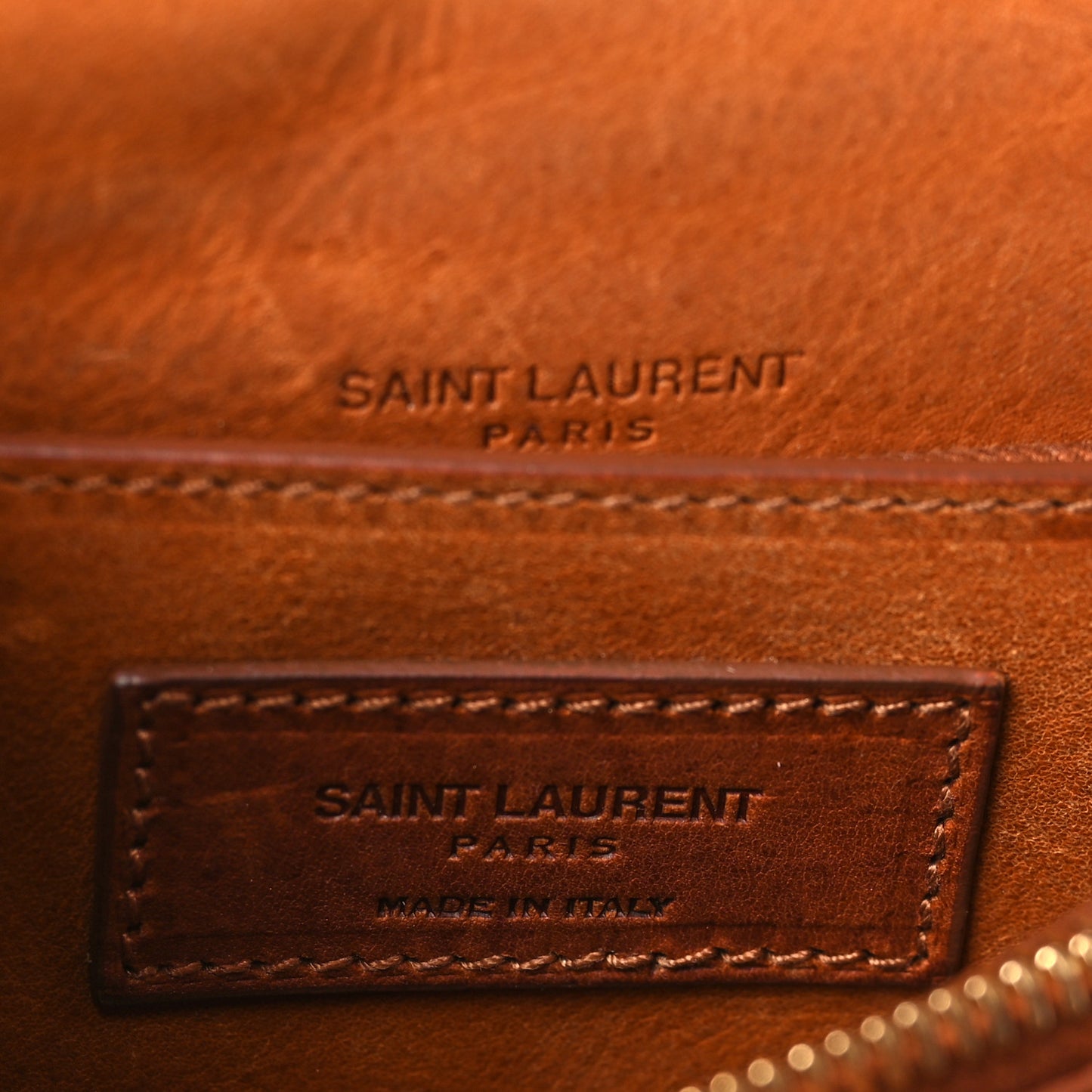 Calfskin Matelasse Chevron Monogram Medium College Satchel Cognac