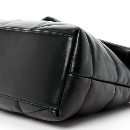 Saint Laurent Lambskin Quilted Monogram Monochrome Medium Loulou Puffer Chain Satchel Black 11 of 12