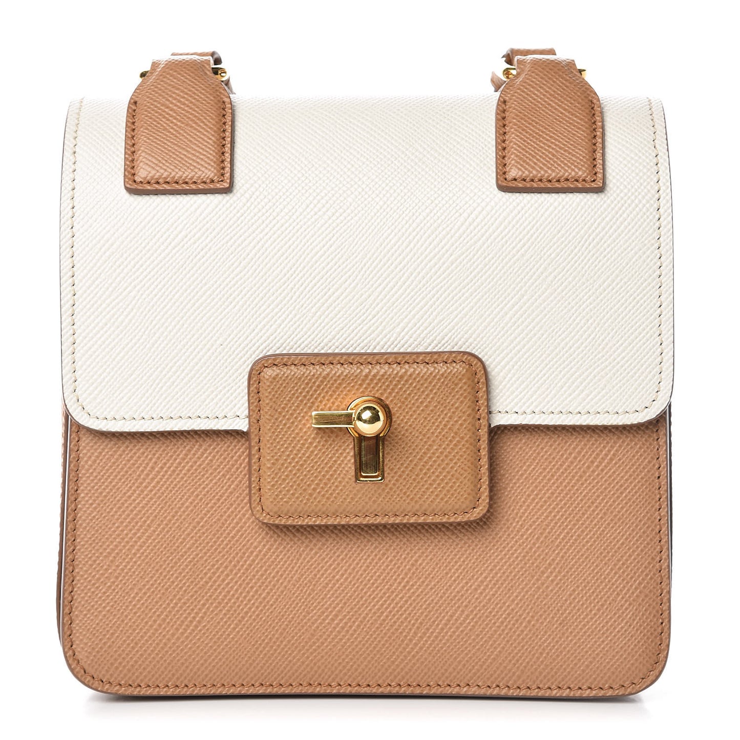 Saffiano Pattina Crossbody Bag Caramel Talco