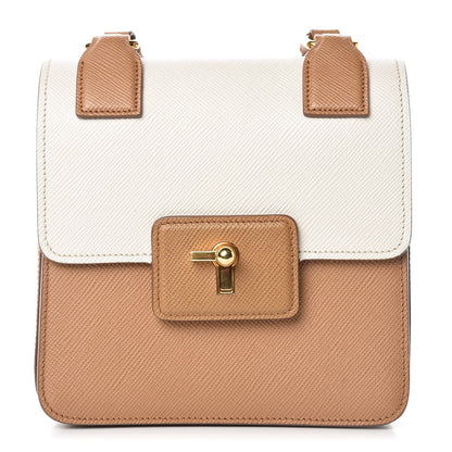 Prada Saffiano Pattina Crossbody Bag Caramel Talco 1 of 10