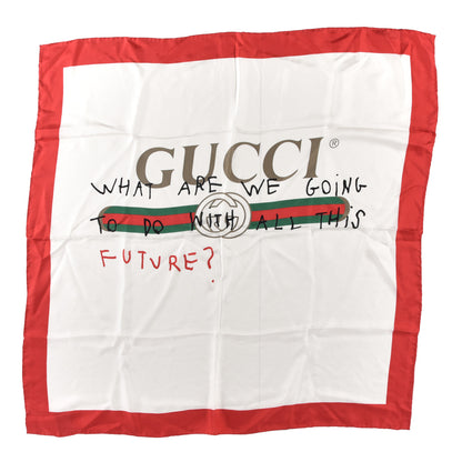 Gucci Silk Coco Capitán Logo Square Scarf White 1 of 5