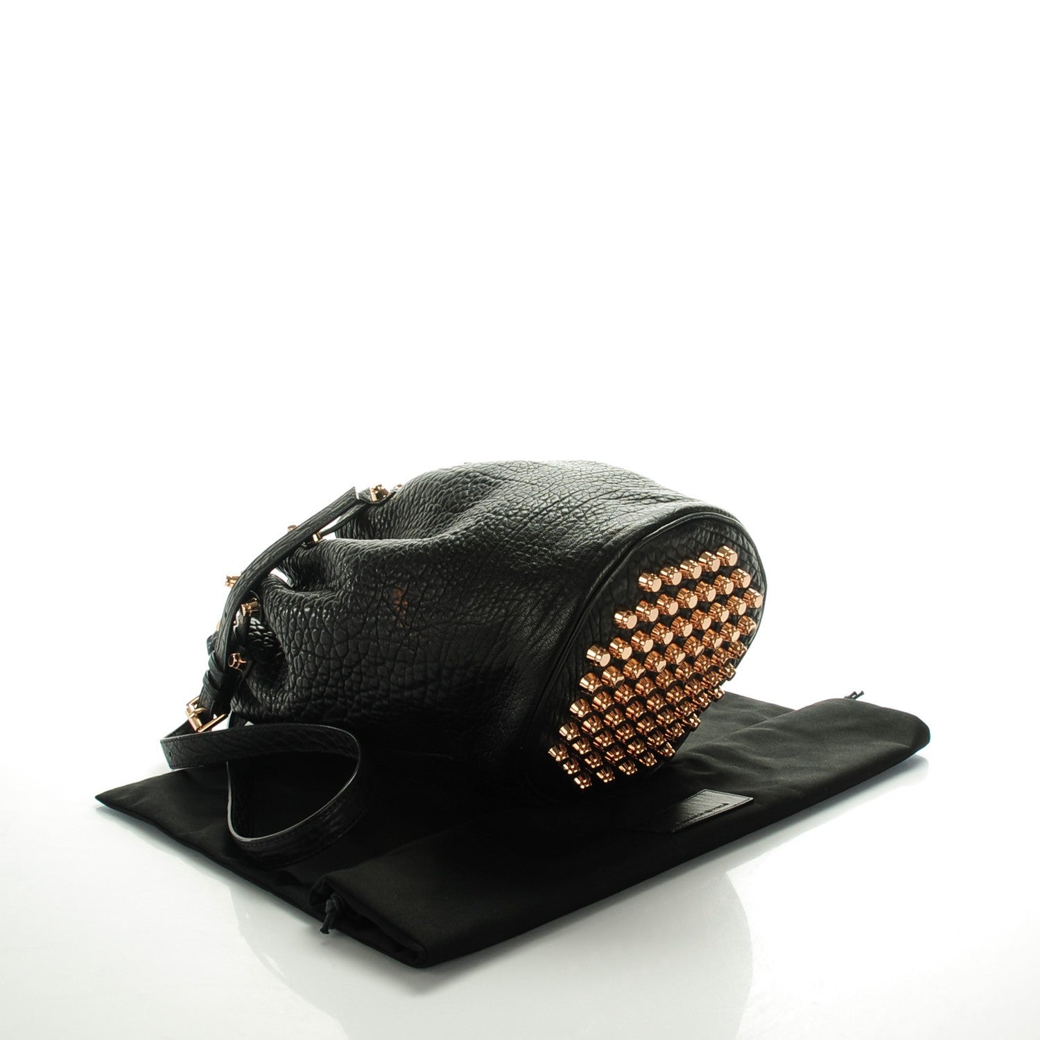 Alexander Wang Pebbled Lambskin Diego Bucket Black Rose Gold Hardware 4 of 8