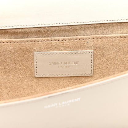 Saint Laurent Calfskin Studded Lutetia Flap Clutch White 6 of 13