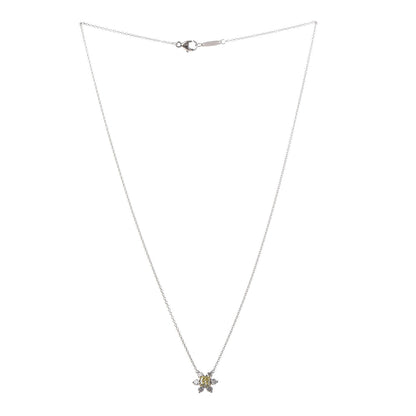 Tiffany Platinum 18K Yellow Gold Diamond Fancy Yellow Diamond Buttercup Necklace 3 of 5