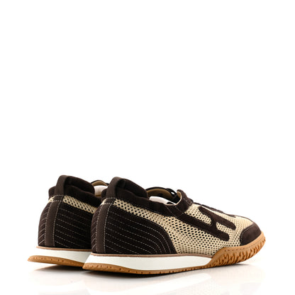 Hermes Technical Canvas Suede Goatskin Jet Sneakers 45 Beige Marron 4 of 8