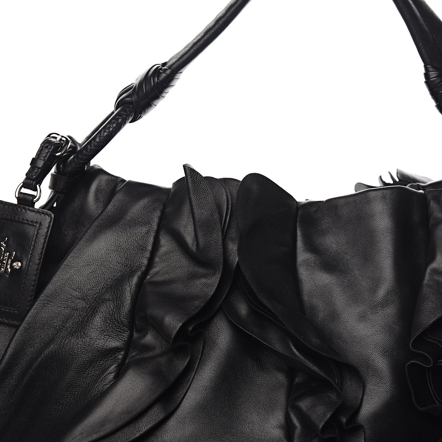 Nappa Ruffle Bag Black