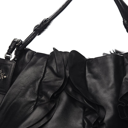 Prada Nappa Ruffle Bag Black 10 of 10
