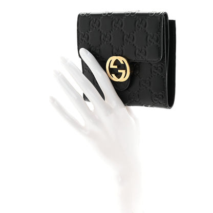 Gucci Guccissima Interlocking G French Wallet Black 2 of 8