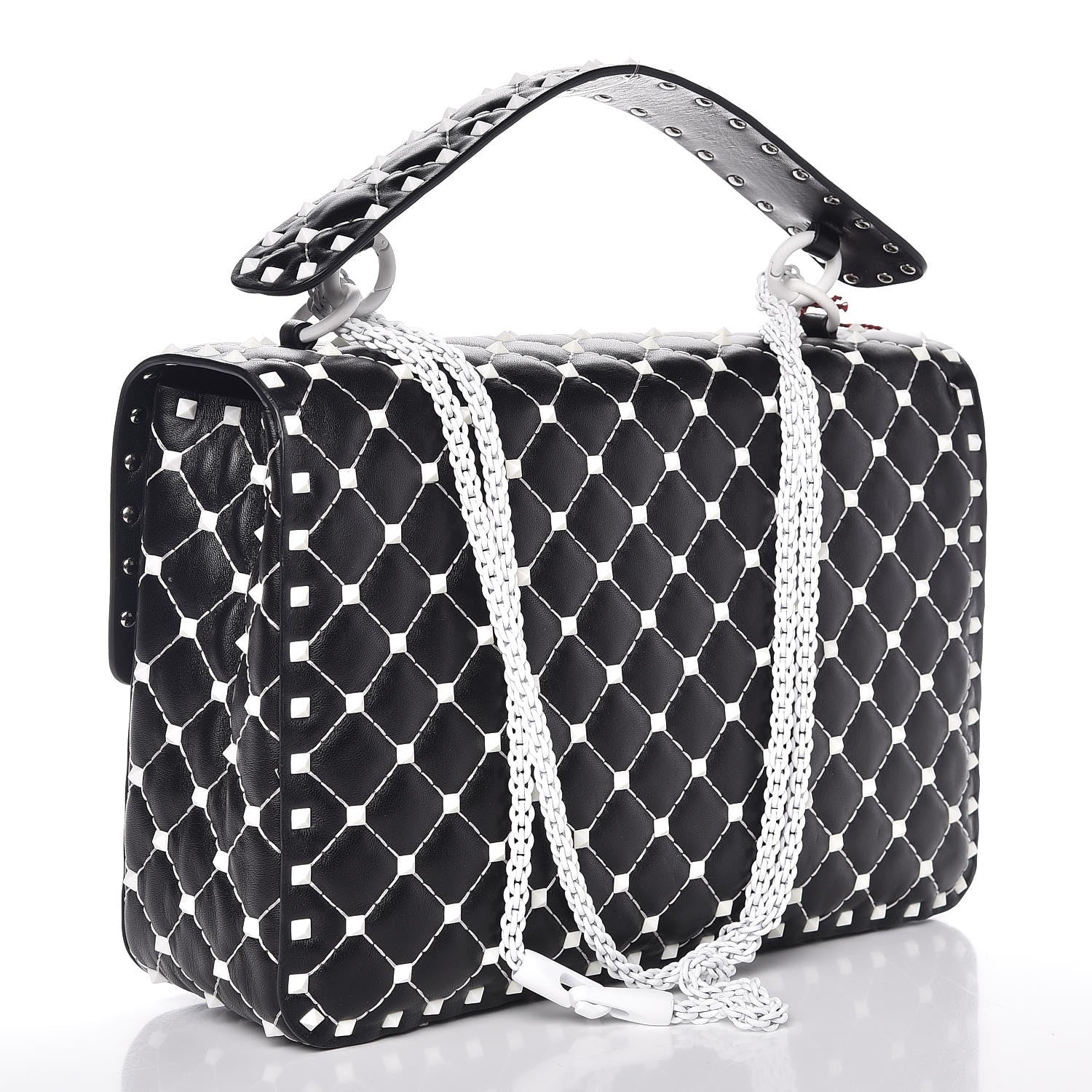 Valentino Garavani Lambskin Large Free Rockstud Spike Shoulder Bag Black 3 of 8
