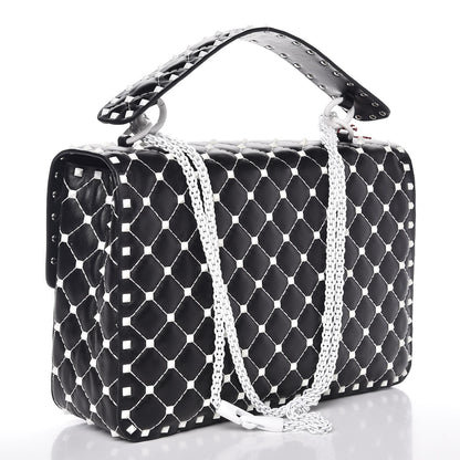 Valentino Garavani Lambskin Large Free Rockstud Spike Shoulder Bag Black 3 of 8