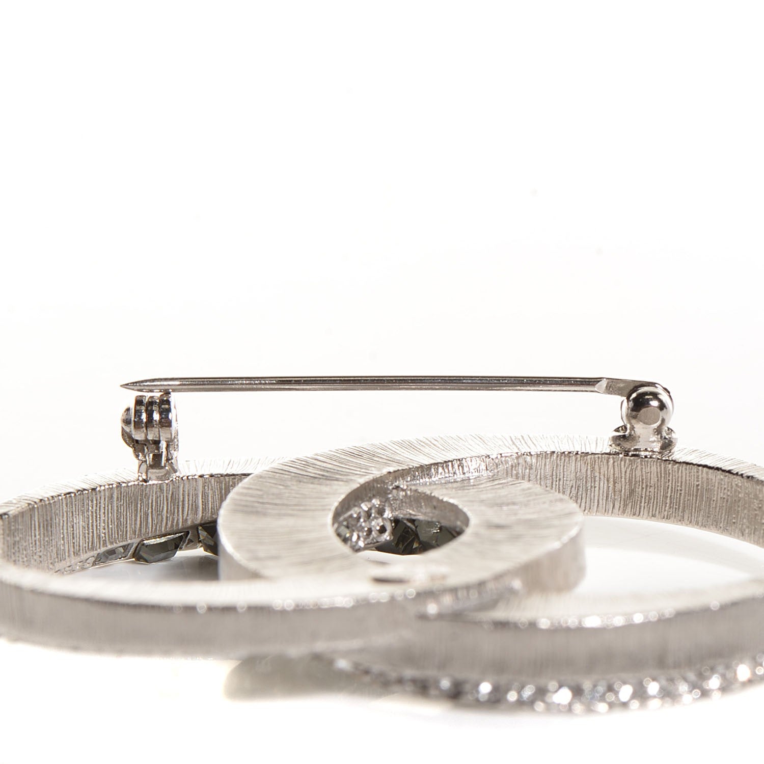 Chanel Baguette Crystal CC Brooch Silver 3 of 5