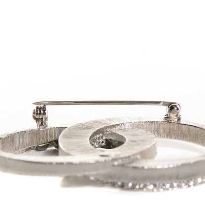 Chanel Baguette Crystal CC Brooch Silver 3 of 5