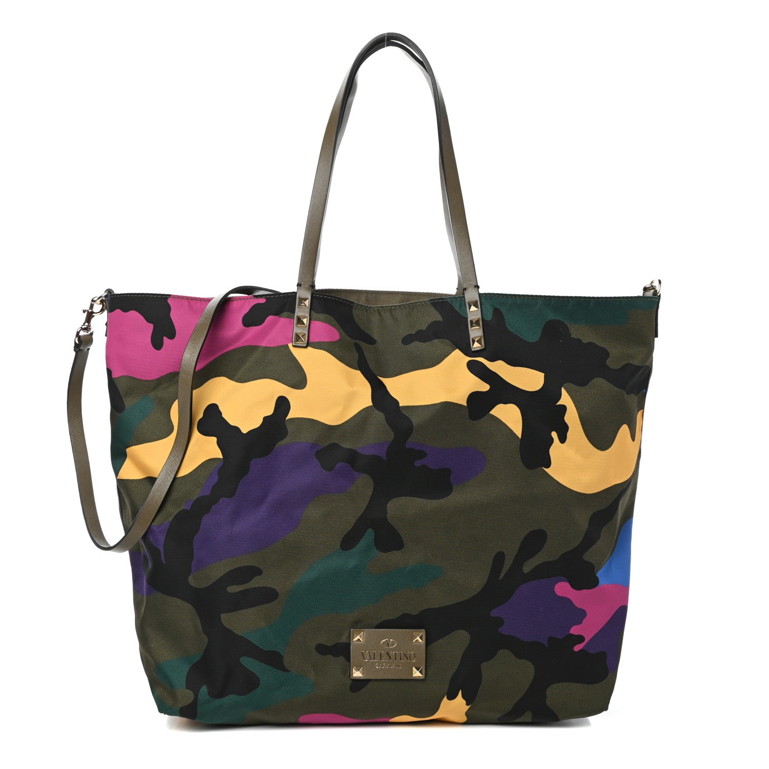 Valentino Garavani Canvas Camouflage Rockstud Reversible Tote Multicolor 1 of 9