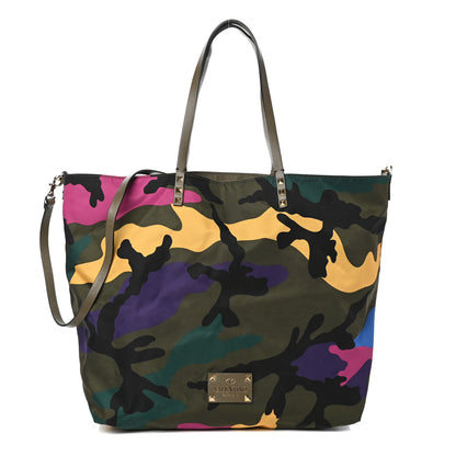 Valentino Garavani Canvas Camouflage Rockstud Reversible Tote Multicolor 1 of 9