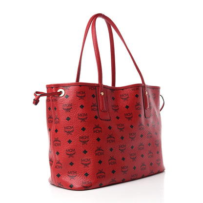 MCM Visetos Medium Liz Reversible Shopper Tote Ruby Red 3 of 16