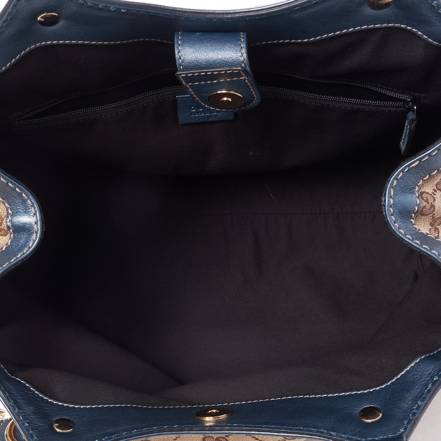 Gucci Monogram Medium Sukey Tote Metallic Blue 4 of 8