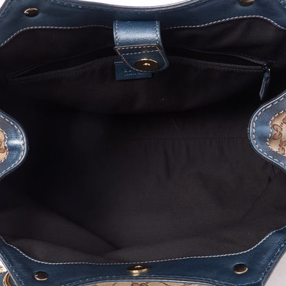 Gucci Monogram Medium Sukey Tote Metallic Blue 4 of 8