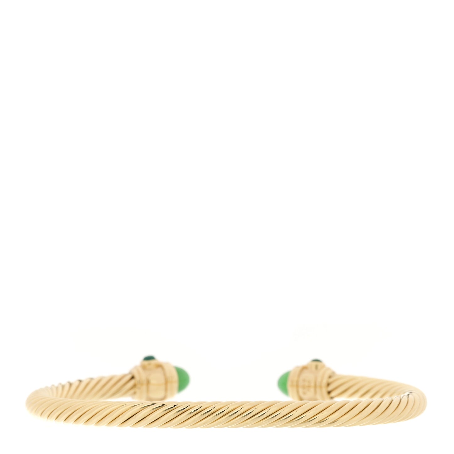 18K Yellow Gold Chrysoprase Peridot Chalcedony 5mm Renaissance Bracelet