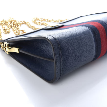 Gucci Textured Calfskin Web Small Ophidia Chain Shoulder Bag Blue Agata 8 of 9