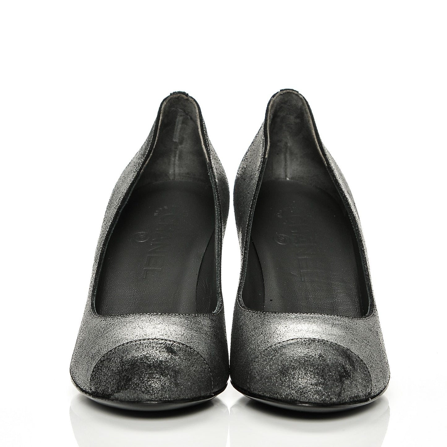 Distressed Suede CC Cap Toe Pumps 38 Anthracite