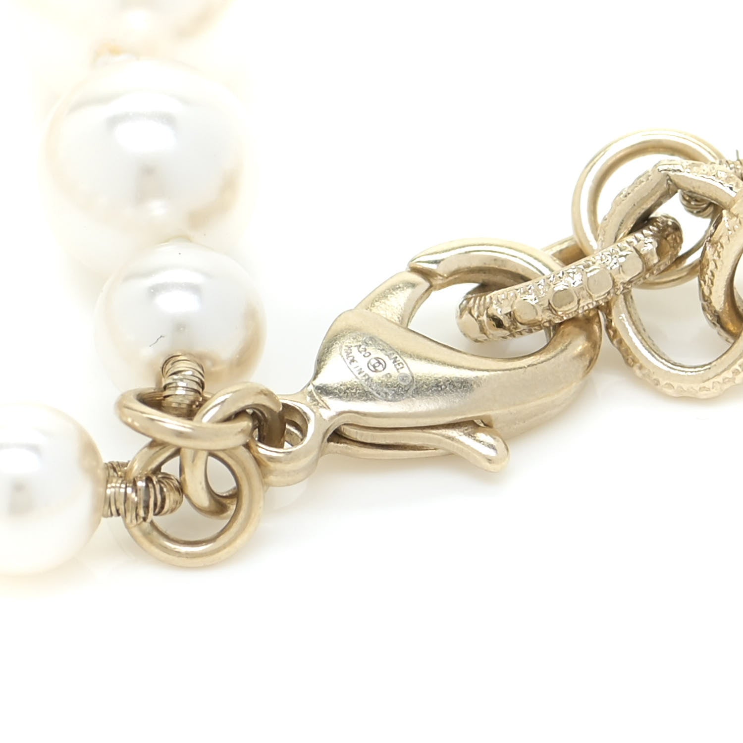 Chanel Crystal Pearl CC Long Multi Strand Necklace Gold 8 of 8