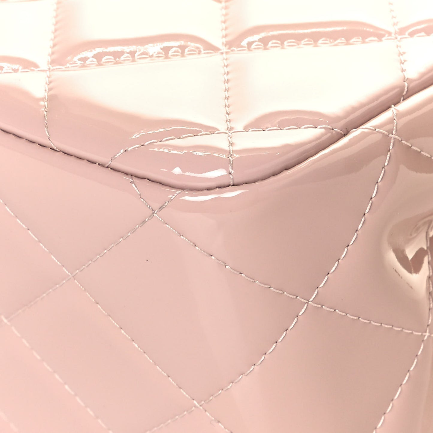 Patent Quilted Jumbo Double Flap Light Pink