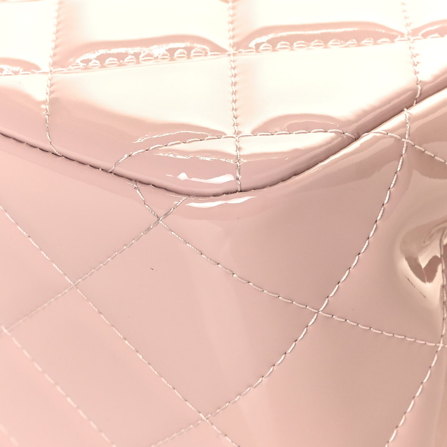 Chanel Patent Quilted Jumbo Double Flap Light Pink 11 of 11